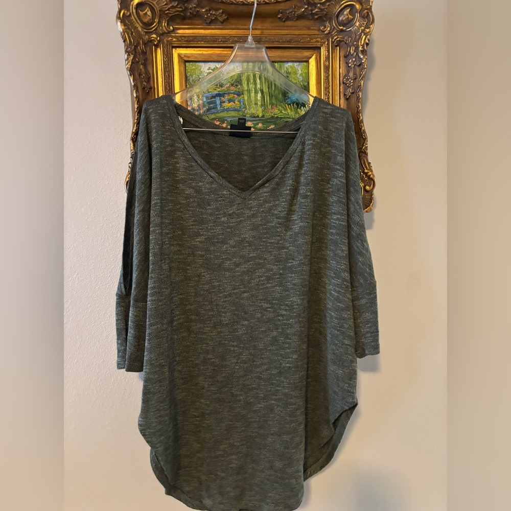 Mossimo Supply Co. Olive V-Neck Blouse